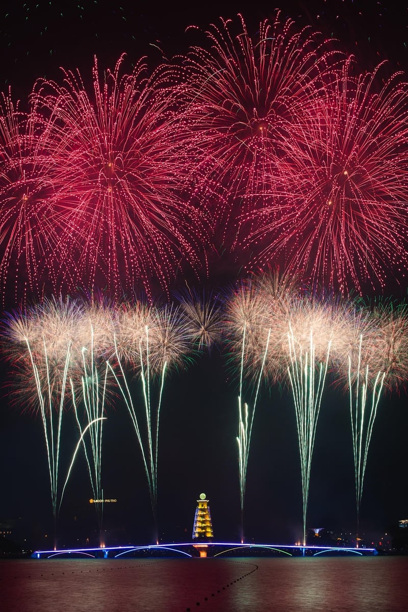 Picnic Party with Fireworks Display